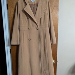 Anne Klein Laila Long Hooded Wool Walking Coat